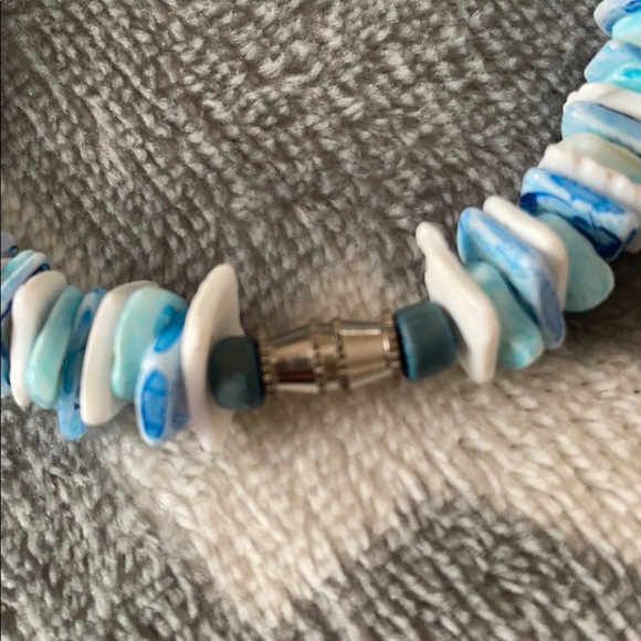 Bracelets blue beads stretch safety pin - Picture 3 of 5